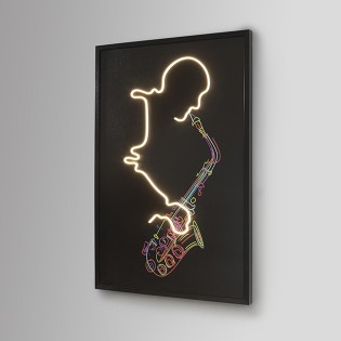 Tableau avec lumière LED Saxofón (120x80cm.)