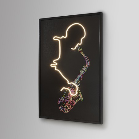 Tableau avec lumière LED Saxofón (120x80cm.)