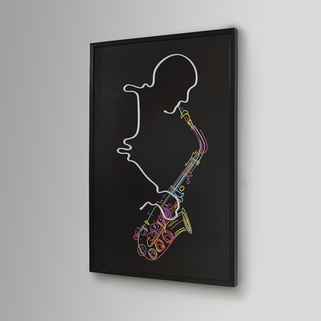 Tableau avec lumière LED Saxofón (120x80cm.)