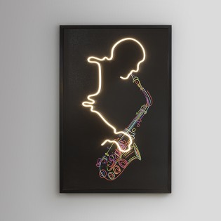 Tableau avec lumière LED Saxofón (120x80cm.)