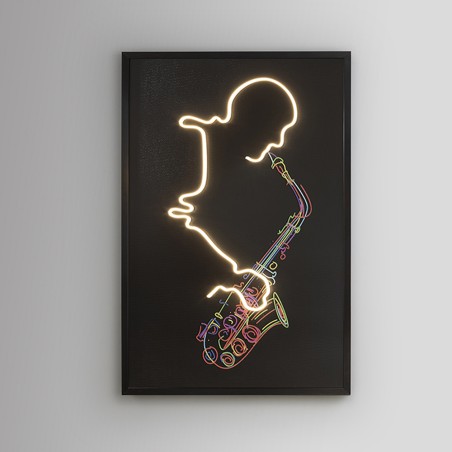 Tableau avec lumière LED Saxofón (120x80cm.)