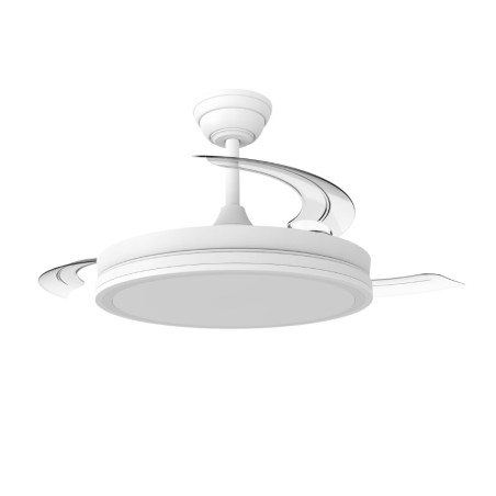 Ventilateur LED Astra Eco Blanc 48W CCT/Dim + Ventilateur de main