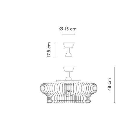 Socle + tige pour ventilateur de plafond Daya Style