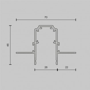 Rail magnétique encastrable Exility (1 mètre)