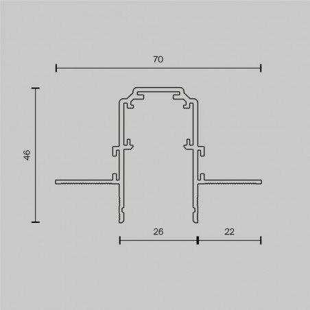 Rail magnétique encastrable Exility (1 mètre)