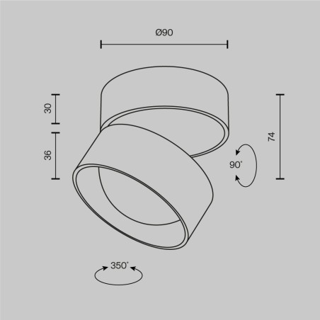 Spot de surface LED Lens (12W)