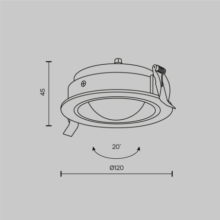 Encastrable de plafond pour salle de bains LED Lens (12W)