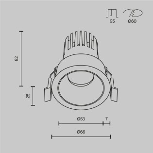 Encastré de plafond LED Dip