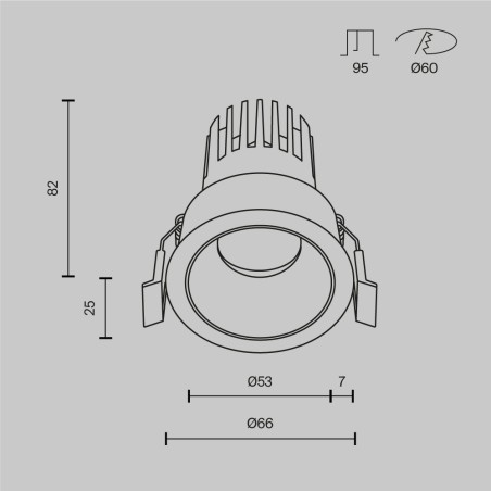 Encastré de plafond LED Dip
