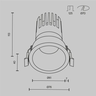 Encastré de plafond LED Dip