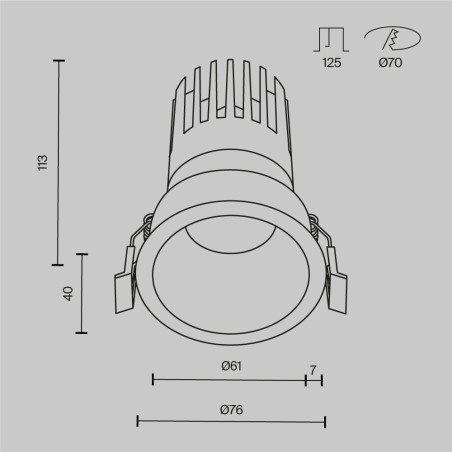 Encastré de plafond LED Dip