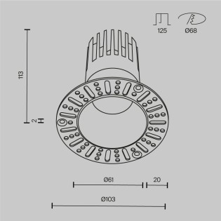 Encastré de plafond LED Dip II
