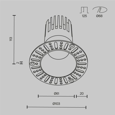 Encastré de plafond LED Dip II