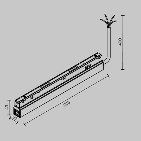 Alimentateur sur rail magnétique encastrable Exility