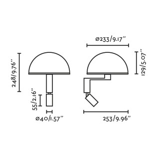 Applique murale avec lecteur LED Dome