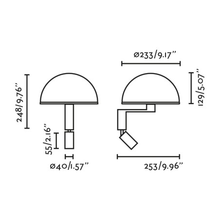 Applique murale avec lecteur LED Dome