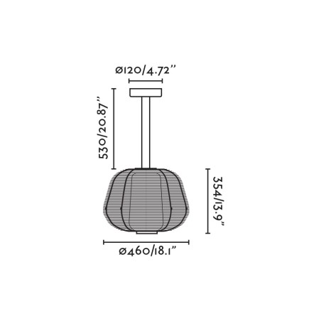 Lampe de plafond fixe d'extérieur Nara