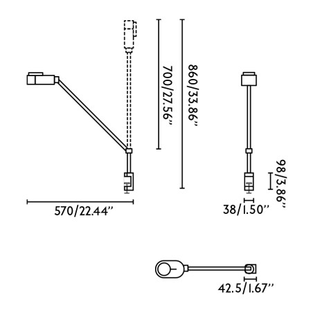 Lampe de bureau à pince LED Inviting Dim (6W)