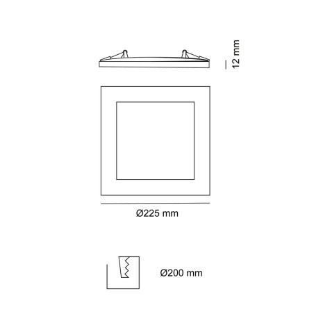 Spot Downlight LED extra-plat 18W (gris)
