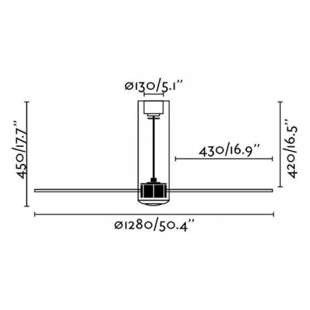 Ventilateur avec lumière Tube