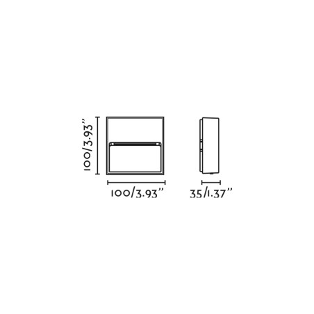 Applique murale d'extérieur LED Dune SQ 4CCT (3W)