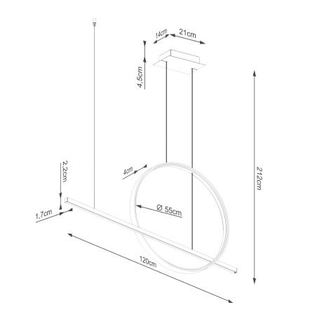 Lampe suspendue LED Glad (46W)