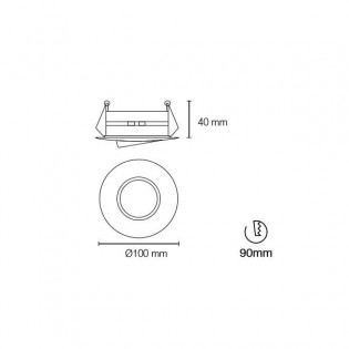 Luminaire encastrable TERRA rond inclinaison 45º, aluminium, finition nickel.