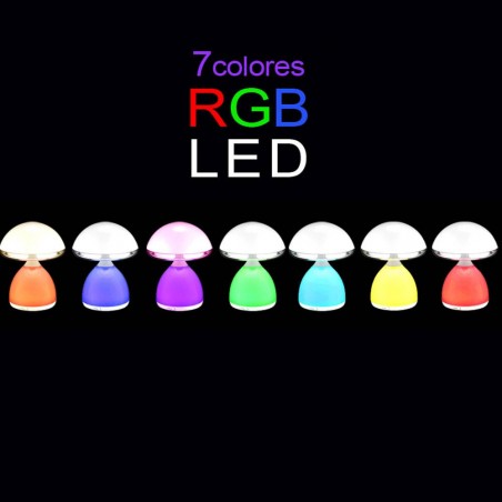 Lámpara de sobremesa RGB LED (siete colores)