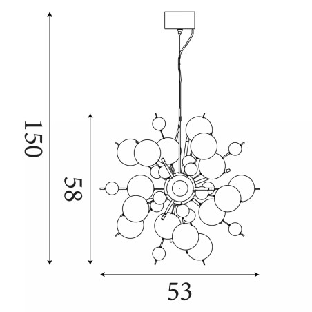 Lampe de plafond Molecule (12 lumieres)