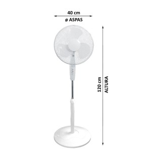 Ventilateur sur pied Luno 3 vitesses (50W)