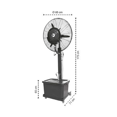 Ventilateur sur pied industriel brumisateur Apeninos (200W)