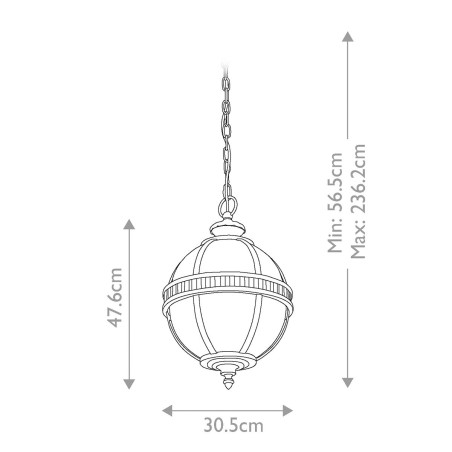 Suspensuon pour exterieur Halleron Bronze