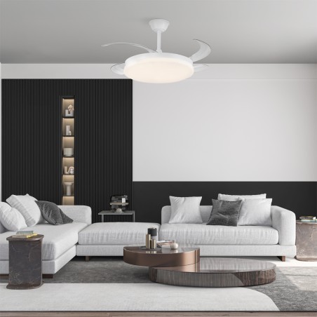 Ventilateur LED pales pliantes Milky L Evo CCT Dim Smart (60W)