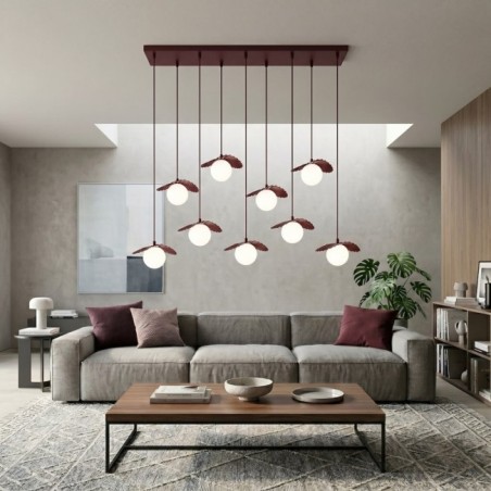 Lampe de plafond Valbona Grenat (9 lumières)