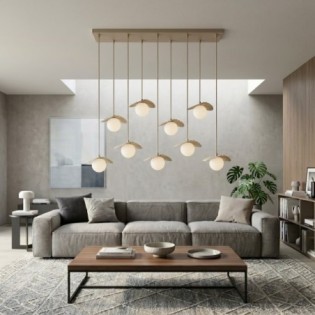Lampe de plafond Valbona Beige (9 lumières)