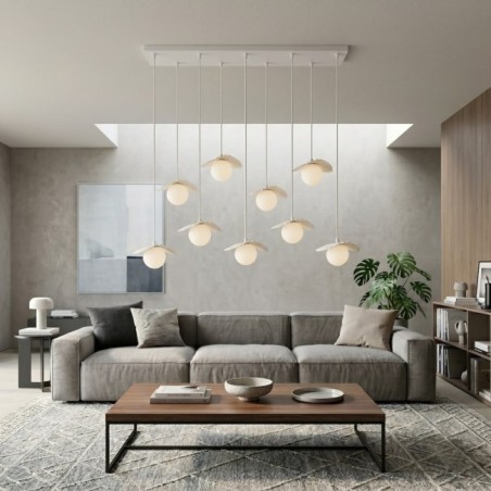 Lampe de plafond Valbona Blanc (9 lumières)