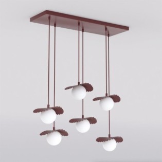 Lampe de plafond Valbona Grenat (6 lumières)