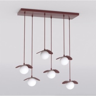 Lampe de plafond Valbona Grenat (6 lumières)