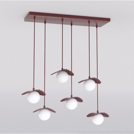 Lampe de plafond Valbona Grenat (6 lumières)
