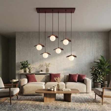 Lampe de plafond Valbona Grenat (6 lumières)