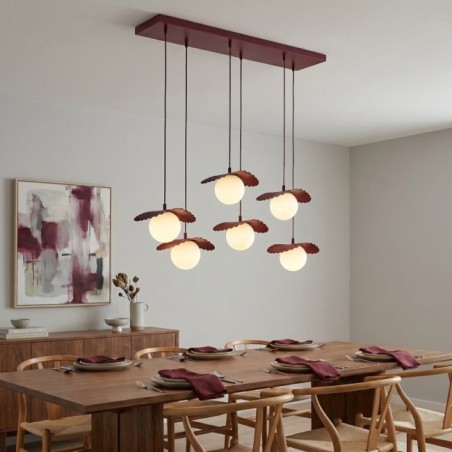 Lampe de plafond Valbona Grenat (6 lumières)