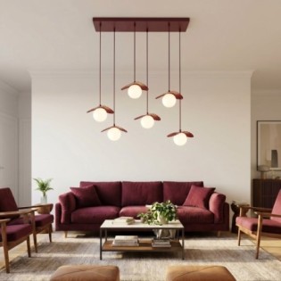 Lampe de plafond Valbona Grenat (6 lumières)