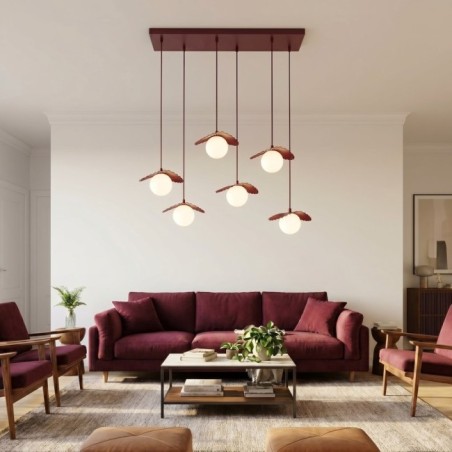 Lampe de plafond Valbona Grenat (6 lumières)