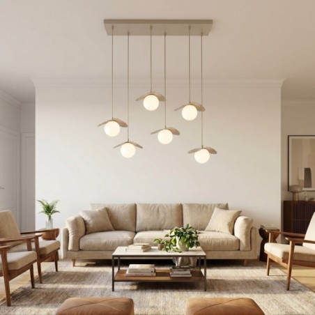 Lampe de plafond Valbona Beige (6 lumières)