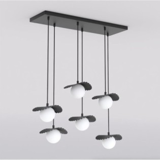 Lampe de plafond Valbona Noir (6 lumières)
