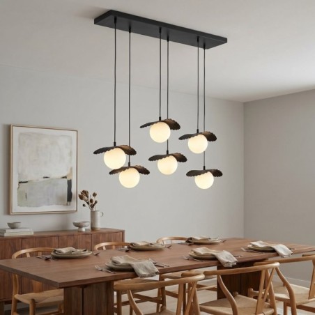 Lampe de plafond Valbona Noir (6 lumières)