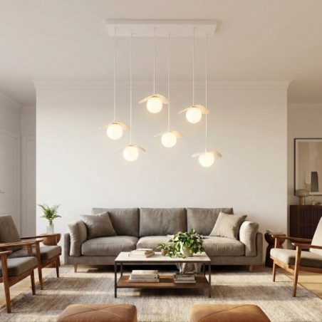 Lampe de plafond Valbona Blanc (6 lumières)