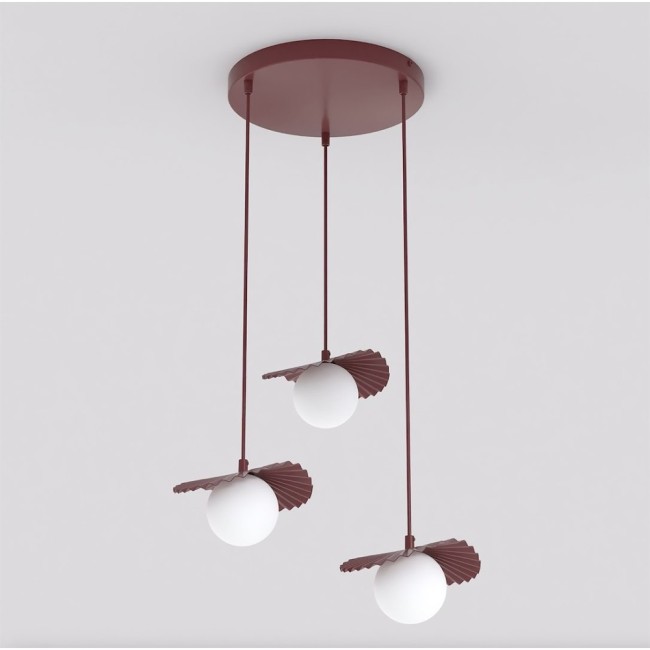 Lampe de plafond Valbona Grenat (3 lumières)