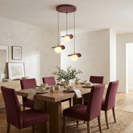 Lampe de plafond Valbona Grenat (3 lumières)