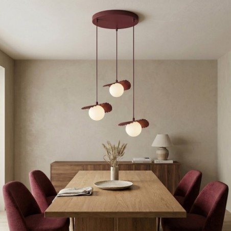 Lampe de plafond Valbona Grenat (3 lumières)